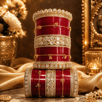 Royal Crimson Bridal Lac Bangles Set