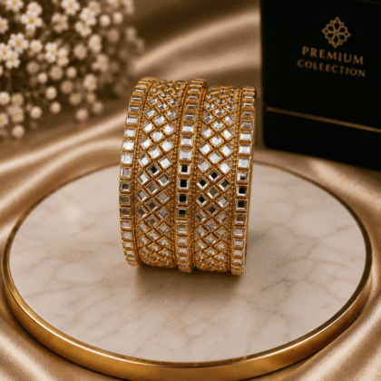 Metal Mirror Work Bangles